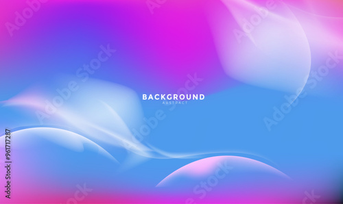 Abstract wave lines pattern on pink and blue gradient background.