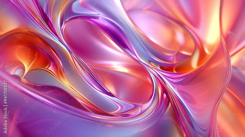Obraz premium Colorful abstract swirls of purple, pink, and orange create a mesmerizing visual experience in bright light
