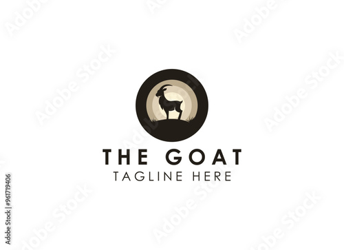 The goat logo design. Goat farms logo vector illustration.