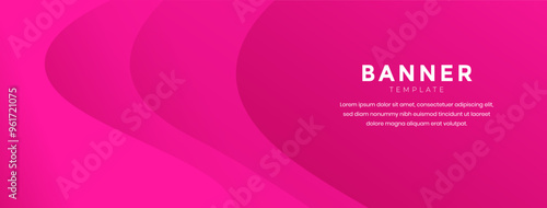 Modern Wave Pink abstract banner design background. Abstract red banner background with 3d overlap layer and wave shapes