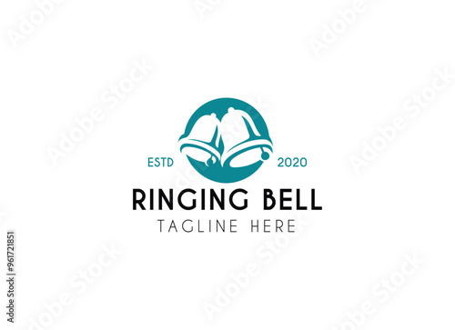 Ringing bell vector logo illustration design. Thee bell logo design