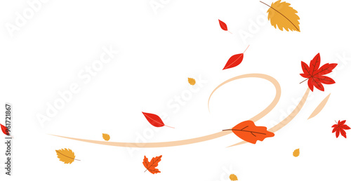 Autumn Wind Blown Leaves