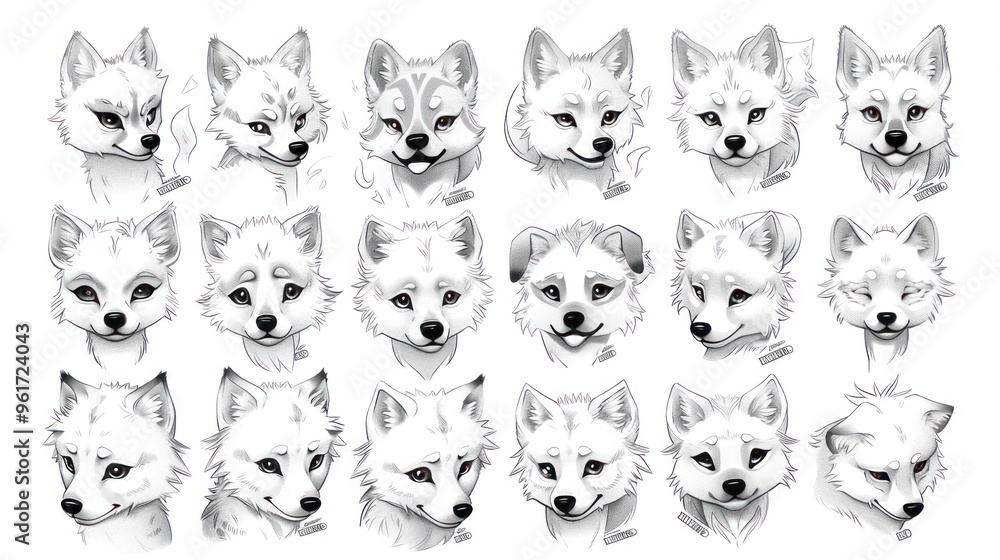 18 Detailed Pencil Drawings of Cute Cartoon Fox Faces. 18 Detailed Pencil Drawings of Cute Cartoon Fox Faces.