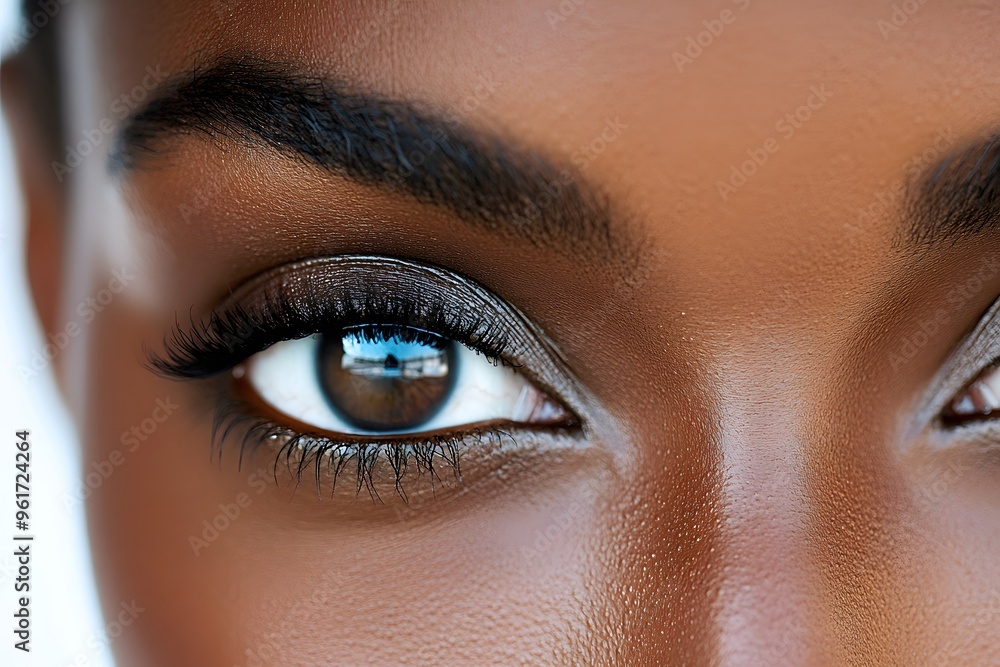 Obraz premium Close up of a Woman s Eye with Makeup