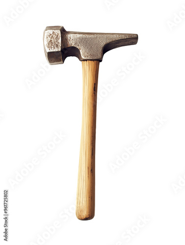 hammer with wooden handle isolated on transparent background