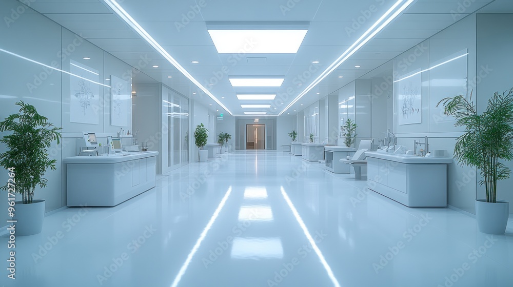 Sterile White Hallway Sterile White Hallway