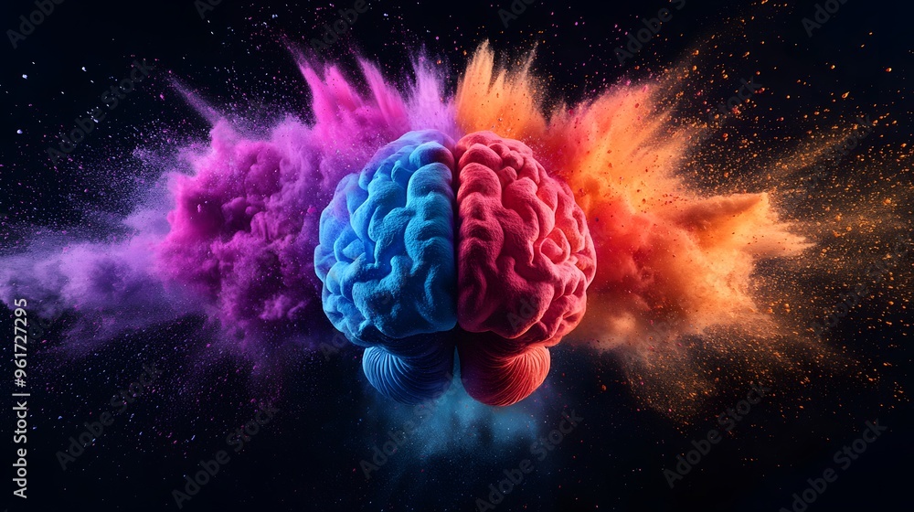 Human Brain Exploding With Color Human Brain Exploding With Color