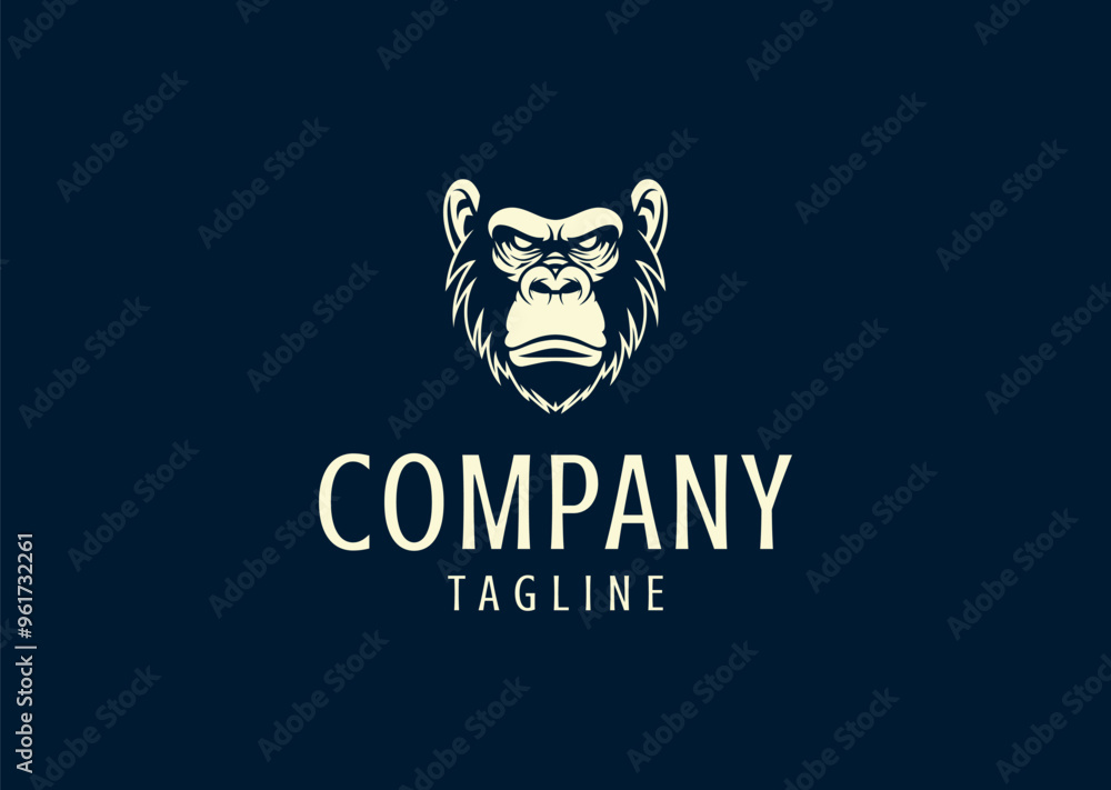 Vector illustration of Ape Head Logo Design Vector illustration of Ape Head Logo Design
