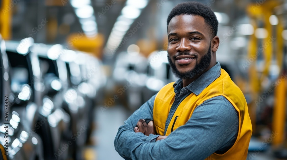 Confident Worker at Car Factory Confident Worker at Car Factory
