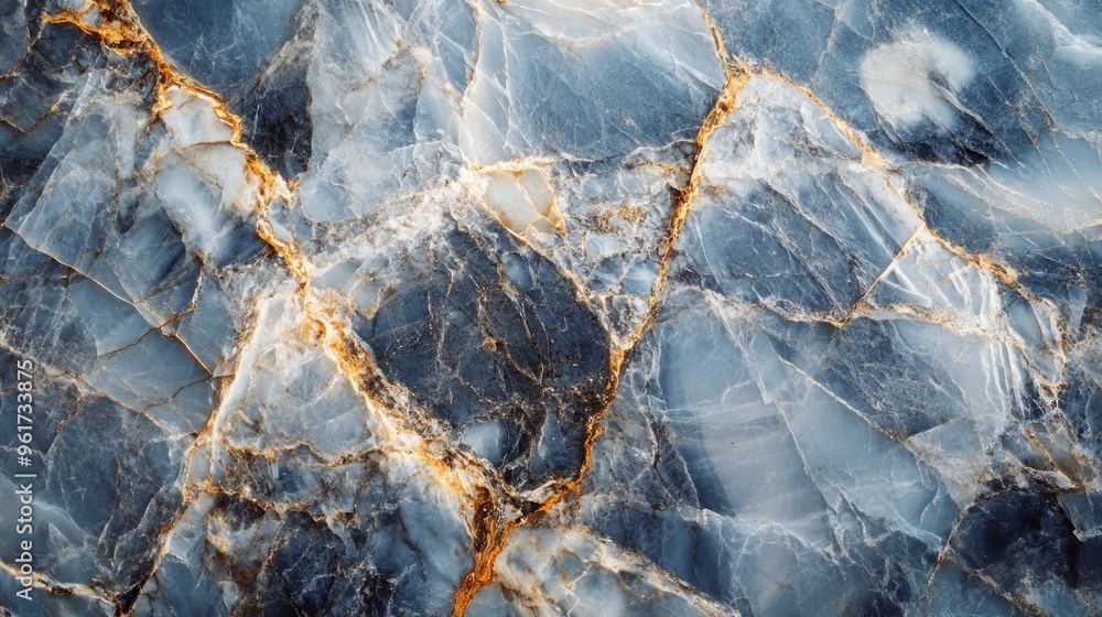 Fototapeta premium Blue and Gold Marble Texture
