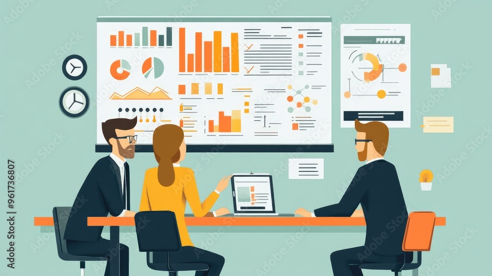 Project planning with agile methodology, flat design, front view, professional theme, cartoon drawing, Split-complementary color scheme Project planning with agile methodology, flat design, front view, professional theme, cartoon drawing, Split-complementary color scheme