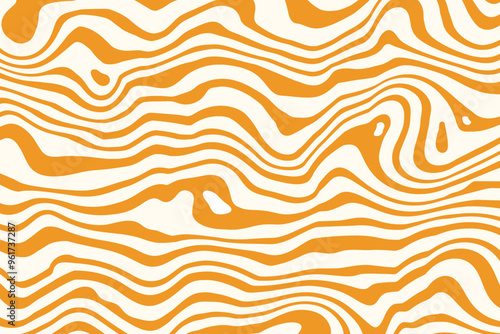 Wavy peanut butter pattern. Vector banner with milk toffee texture, abstract background. Liquid sauce illustration