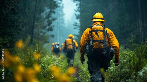 Firefighters in Forest