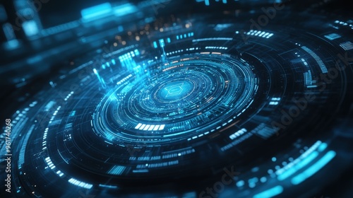 Wallpaper Mural Abstract Futuristic Technology Interface Torontodigital.ca