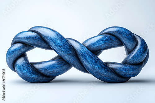 The knot is in the shape of an infinity symbol, with the ends of the knot twisted together in a twisted and twisted manner.  photo