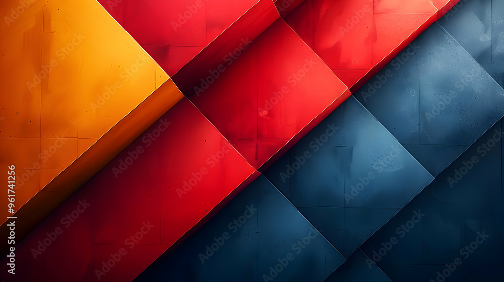 Abstract Geometric Background with Red, Blue, and Yellow Abstract Geometric Background with Red, Blue, and Yellow