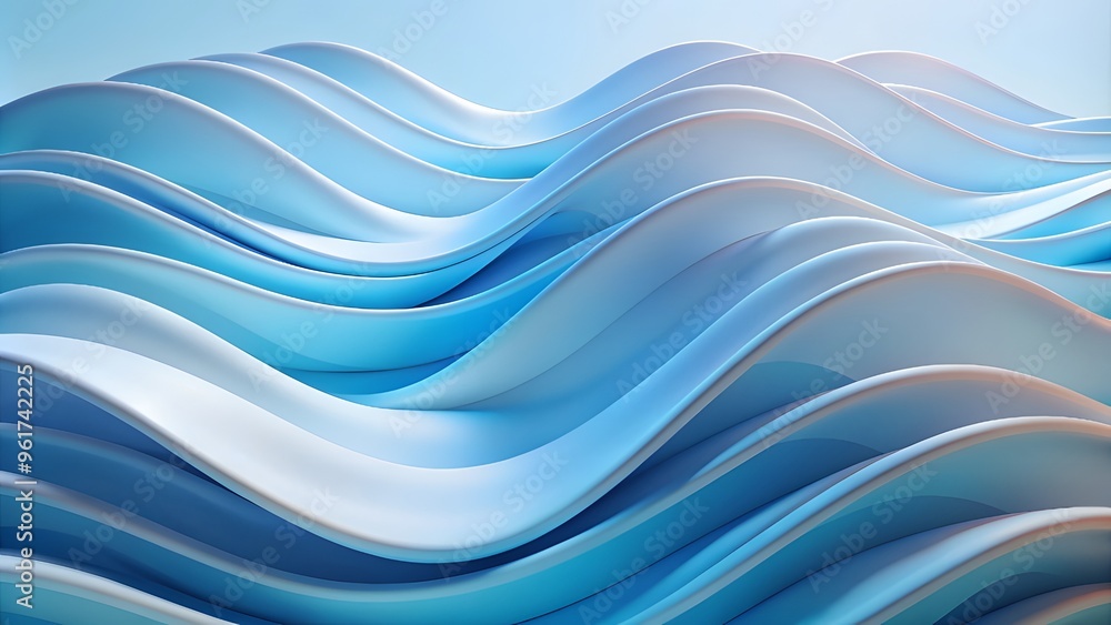 3d Abstract minimalist wavy background in cool blue tones. Abstract smooth waves, soft gradients, light blue and white tones, fluid shapes background 3d Abstract minimalist wavy background in cool blue tones. Abstract smooth waves, soft gradients, light blue and white tones, fluid shapes background