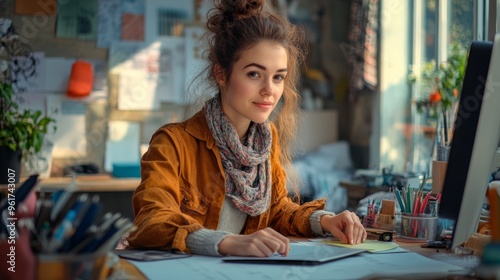 Young Woman in Creative Workspace