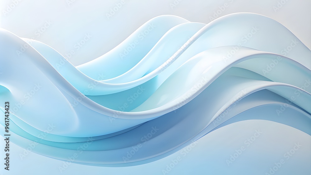 Abstract minimalist wavy background in cool blue tones. Soft, muted tones of cerulean blue and icy silver, layered translucently to create a minimalist abstract background Abstract minimalist wavy background in cool blue tones. Soft, muted tones of cerulean blue and icy silver, layered translucently to create a minimalist abstract background