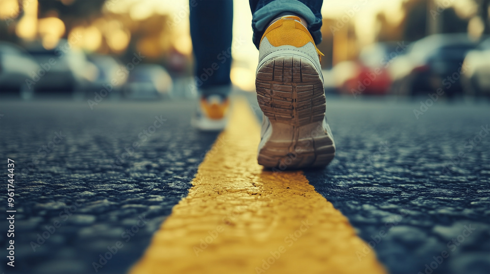 Fototapeta premium Walking on the Line