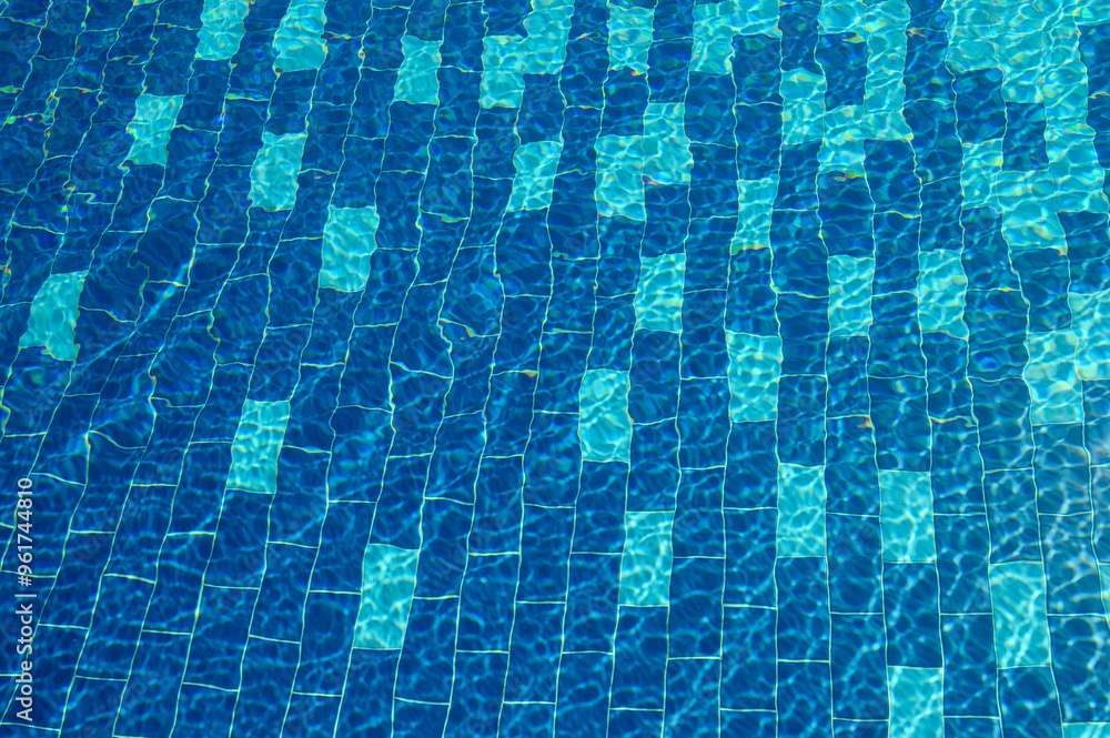 Swimming Pool Surface With Light Reflection and Water Ripple Patterns Swimming Pool Surface With Light Reflection and Water Ripple Patterns
