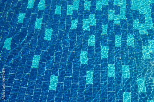 Swimming Pool Surface With Light Reflection and Water Ripple Patterns photo