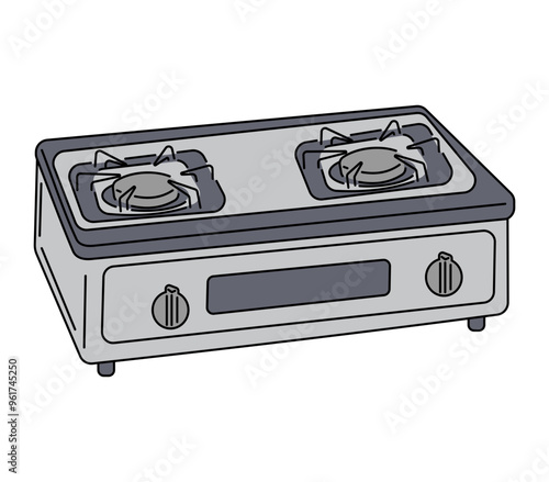 Gas Stove Illustration Suitable for the design of kitchen equipment, especially gas stoves
