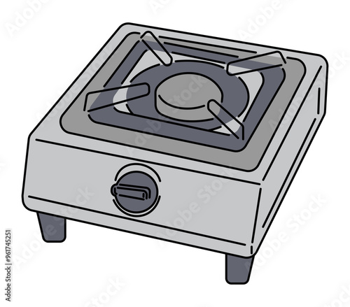 Gas Stove Illustration Suitable for the design of kitchen equipment, especially gas stoves