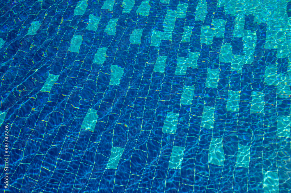 Swimming Pool Surface With Light Reflection and Water Ripple Patterns Swimming Pool Surface With Light Reflection and Water Ripple Patterns