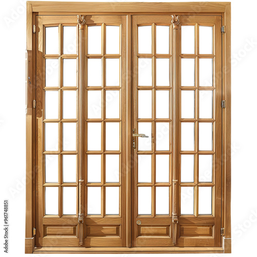 wooden window isolated on white