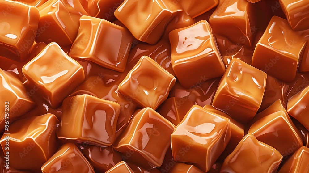 Caramel candy cubes. Sweet dessert background. Vector illustration. Caramel candy cubes. Sweet dessert background. Vector illustration.