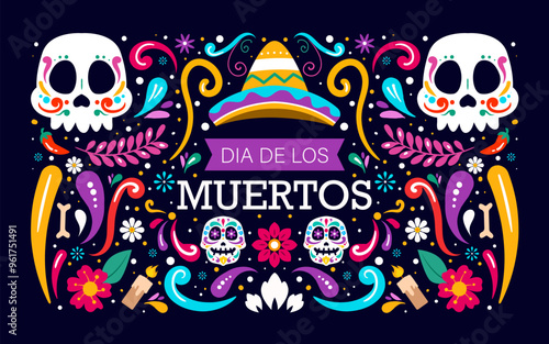 Happy Dia De Muertos Background