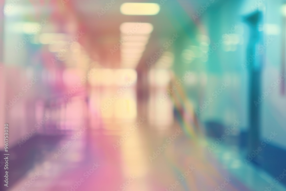 Abstract blurred hospital background with clean interior and clinical atmosphere Abstract blurred hospital background with clean interior and clinical atmosphere