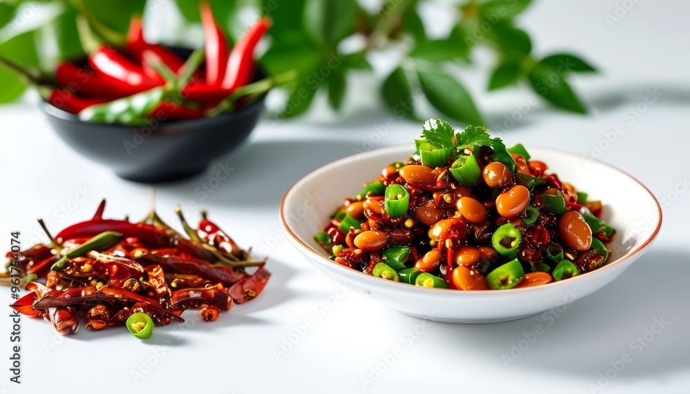 Spicy tempeh concoction with traditional spices is a typical Asian food, especially Southeast Asia Spicy tempeh concoction with traditional spices is a typical Asian food, especially Southeast Asia