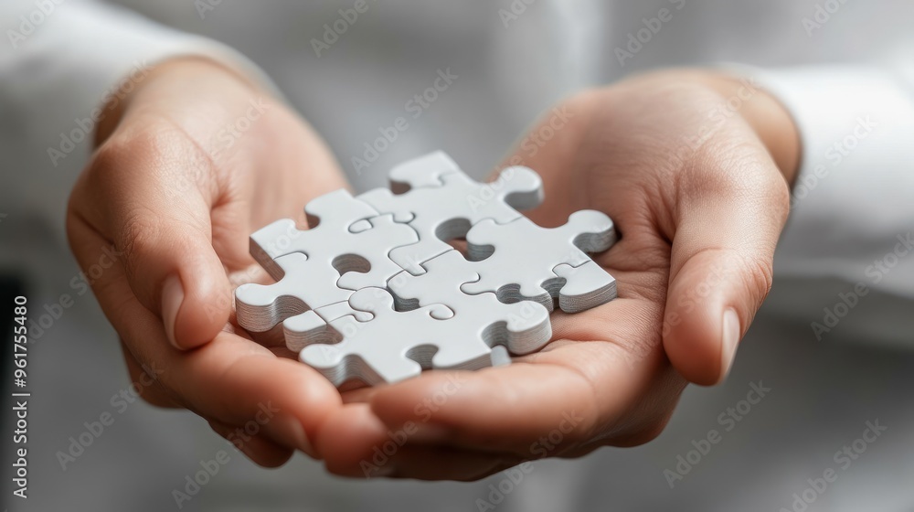 Hands Holding Puzzle Pieces Hands Holding Puzzle Pieces