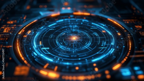 Wallpaper Mural Futuristic Digital Interface Torontodigital.ca