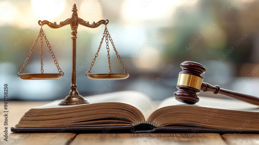 Scales of Justice, Gavel, and Law Book Scales of Justice, Gavel, and Law Book