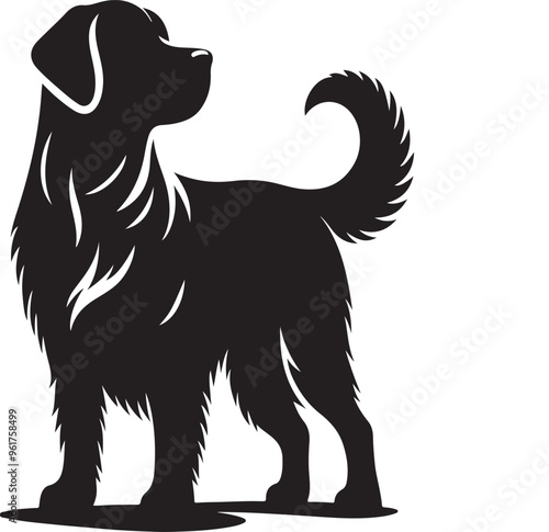 black dog silutee vector,ai generative