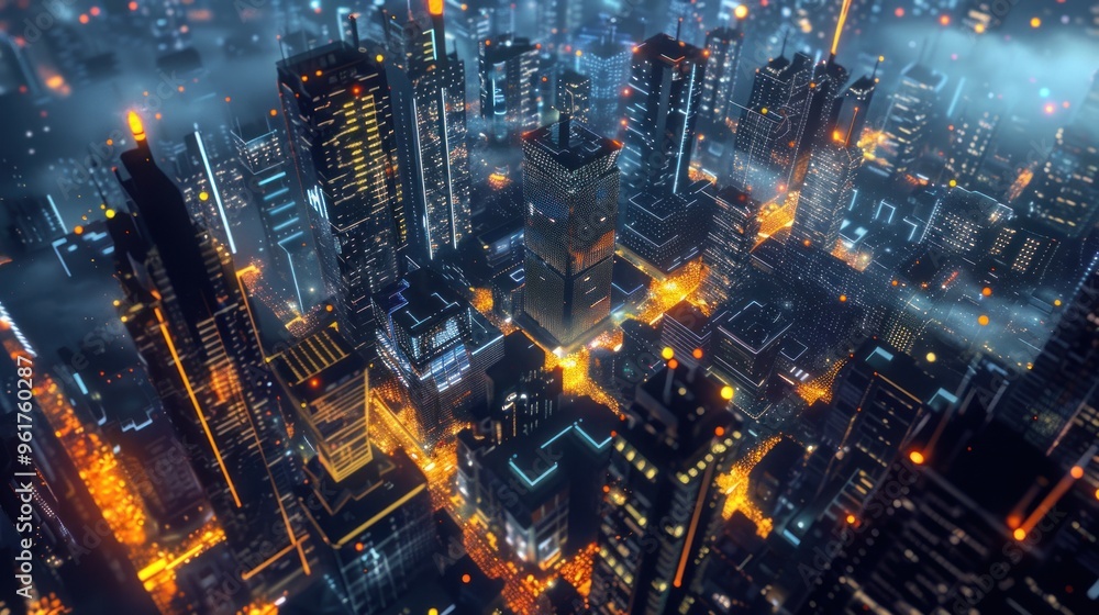 Futuristic Cityscape at Night Futuristic Cityscape at Night