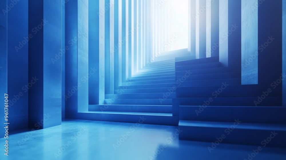 Abstract Blue Architectural Tunnel Abstract Blue Architectural Tunnel