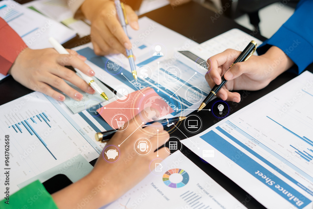 Project manager working and update tasks with milestones progress planning and professional investor working new start up project in the office Project manager working and update tasks with milestones progress planning and professional investor working new start up project in the office