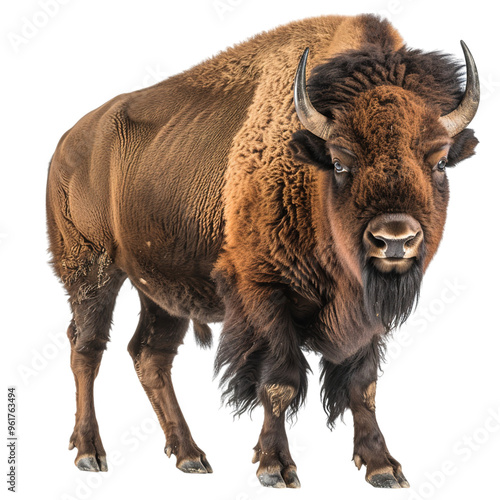 american bison isolated on white