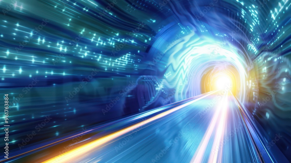 Obraz premium Abstract Tunnel of Light and Speed