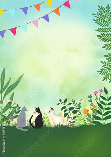 KITTEN AND GARDEN