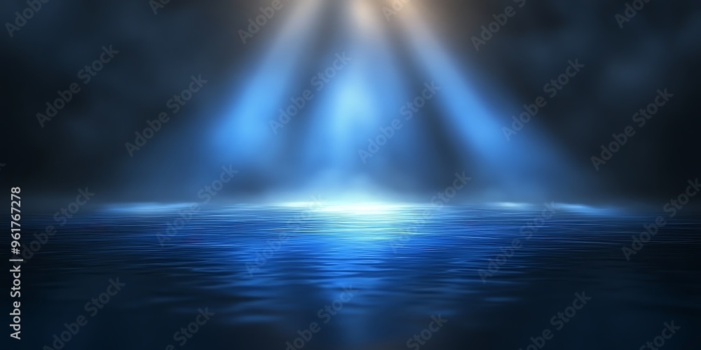 Mysterious Blue Light Rays Creating a Dramatic Atmosphere for Creative Projects Mysterious Blue Light Rays Creating a Dramatic Atmosphere for Creative Projects