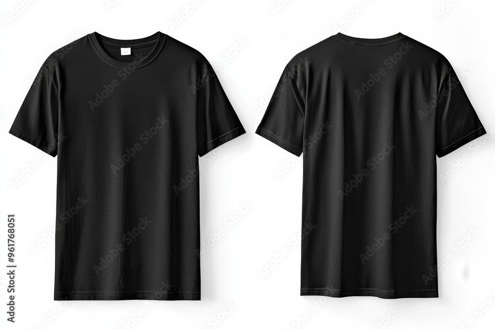 Black Tshirt Mockup Front and Back Isolated created with Generative AI Black Tshirt Mockup Front and Back Isolated created with Generative AI