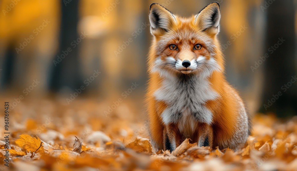Red Fox in Autumn Leaves Red Fox in Autumn Leaves