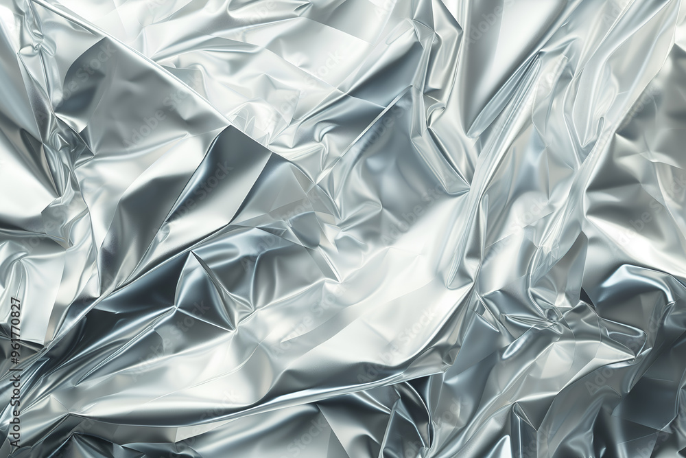 Silver crumpled metal foil texture Silver crumpled metal foil texture