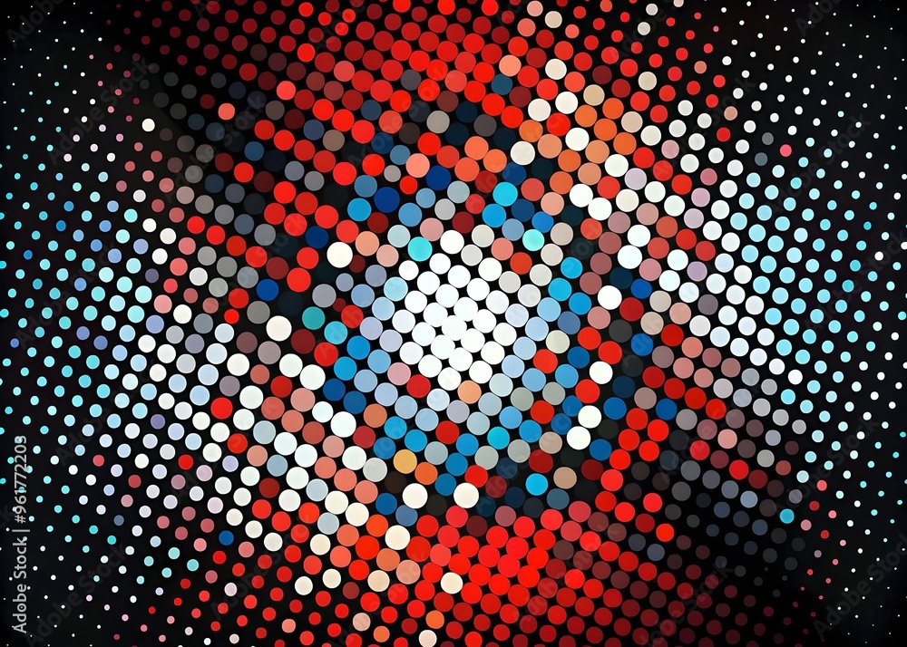Vibrant Abstract Art Colorful Circles Pattern Red Blue White Black Vibrant Abstract Art Colorful Circles Pattern Red Blue White Black