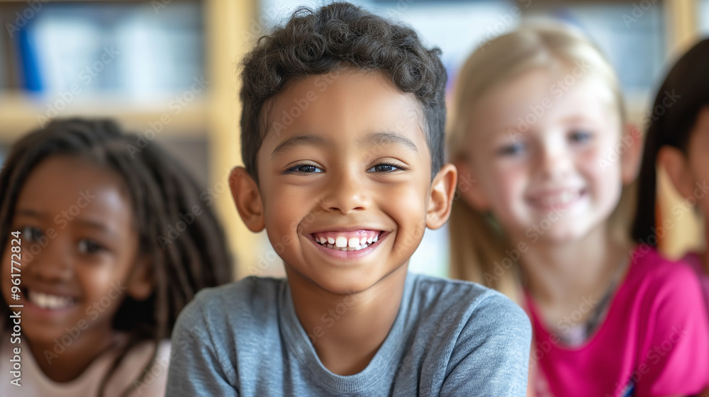 Fröhliche, diverse Schulkinder im Unterricht. Multikulturelle Klasse, positive Lernatmosphäre. Inklusion, Bildung. Authentische Interaktion. Heller Klassenraum. Lifestyle, Zukunft Fröhliche, diverse Schulkinder im Unterricht. Multikulturelle Klasse, positive Lernatmosphäre. Inklusion, Bildung. Authentische Interaktion. Heller Klassenraum. Lifestyle, Zukunft
